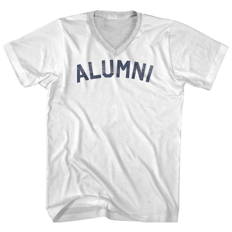Alumni Adult Cotton V-neck T-shirt - White