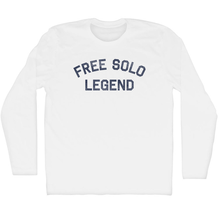 Free Solo Legend Adult Cotton Long Sleeve T-shirt - White