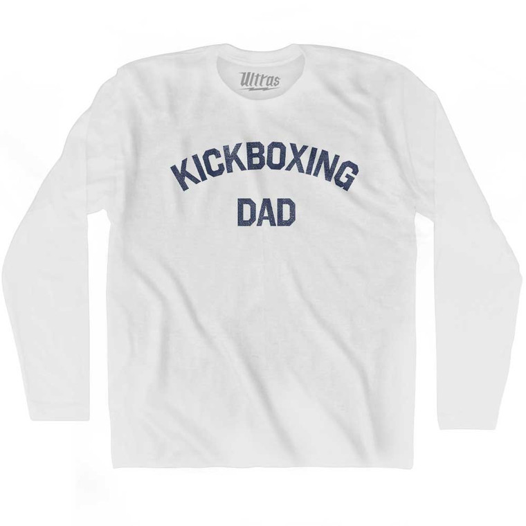 Kickboxing Dad Adult Cotton Long Sleeve T-shirt - White