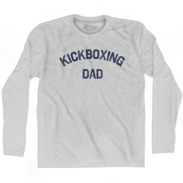 Kickboxing Dad Adult Cotton Long Sleeve T-shirt - Grey Heather
