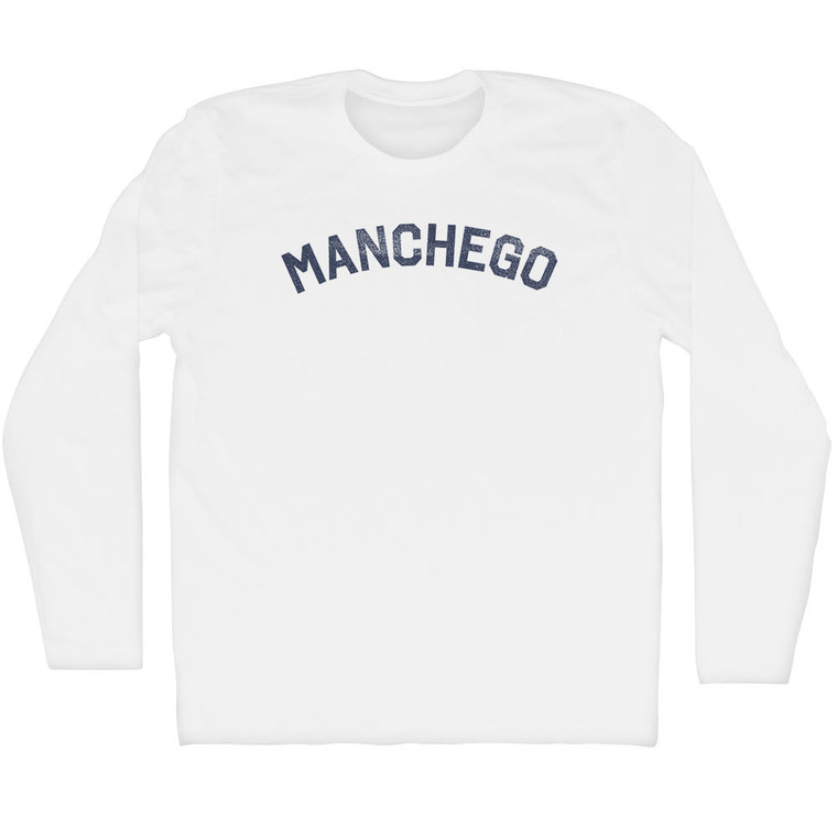 Manchego Adult Cotton Long Sleeve T-shirt - White