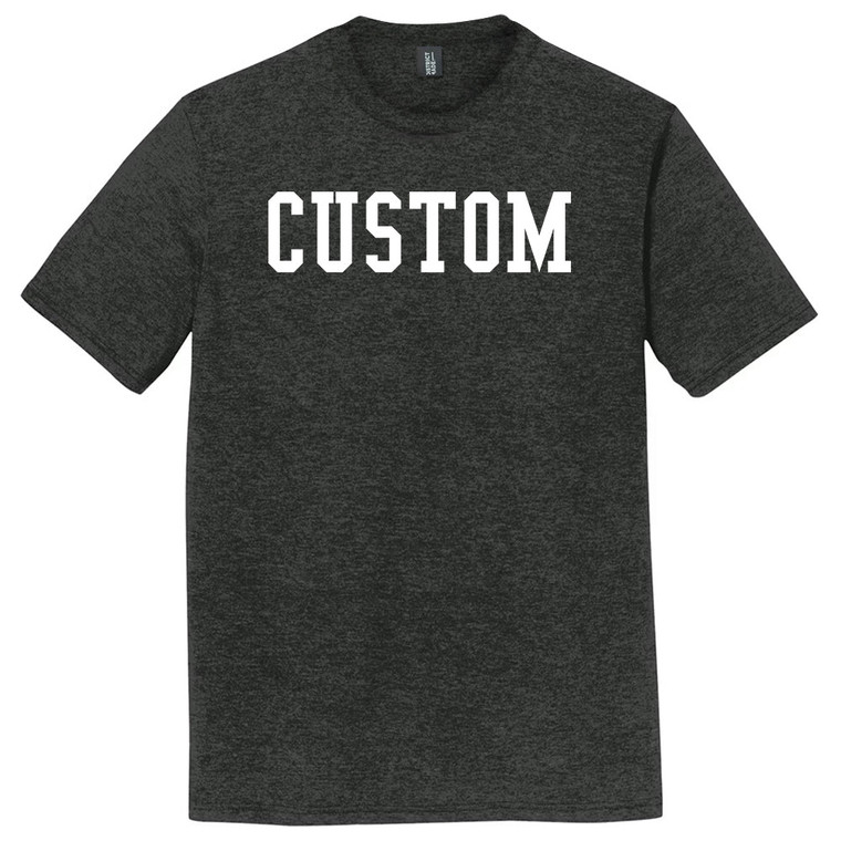Custom Ruckus Font White Ink On Mens Tri-Blend DTG T-shirt - Black Heather