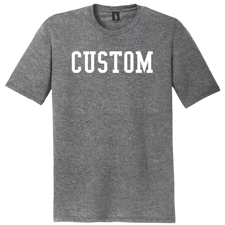 Custom Ruckus Font White Ink On Mens Tri-Blend DTG T-shirt - Grey Heather