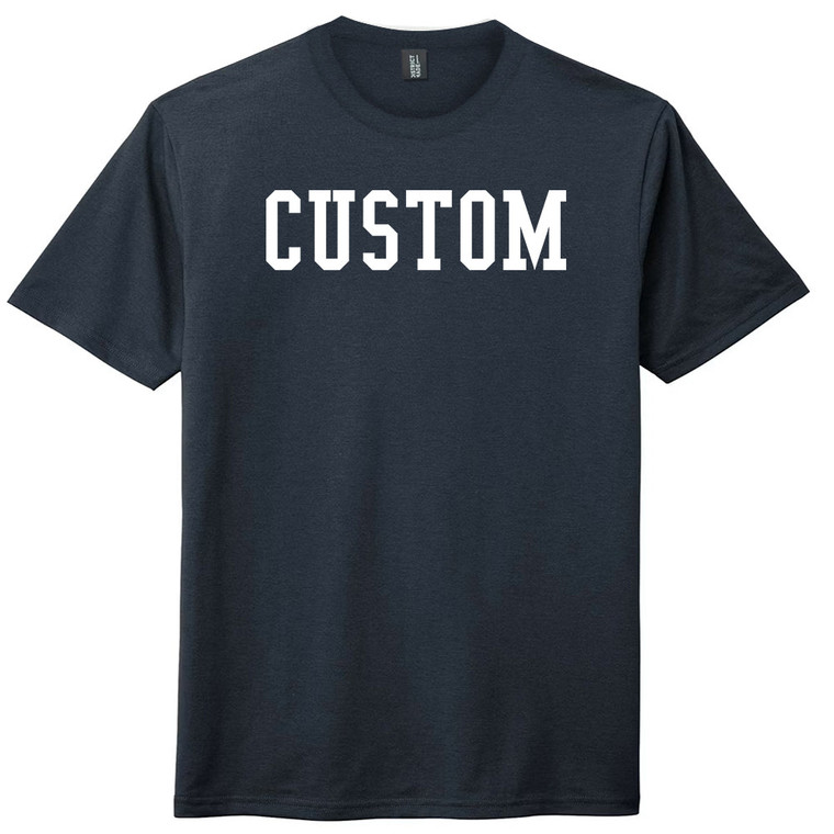 Custom Ruckus Font White Ink On Mens Tri-Blend DTG T-shirt - Navy Blue Solid