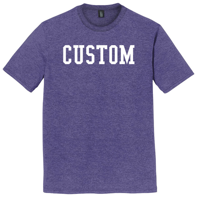 Custom Ruckus Font White Ink On Mens Tri-Blend DTG T-shirt - Purple Heather