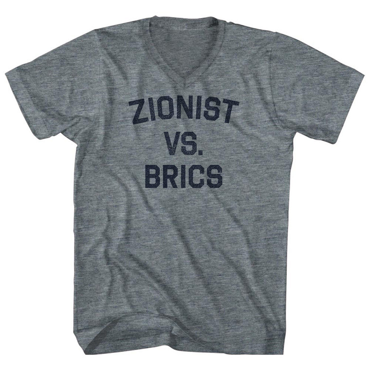 Zonist Vs. Brics Tri-Blend V-Neck Womens Junior Cut T-Shirt - Athletic Grey