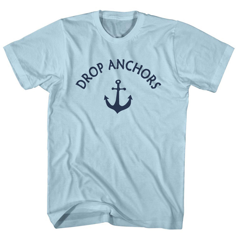 Drop Anchors Adult Cotton T-shirt - Light Blue