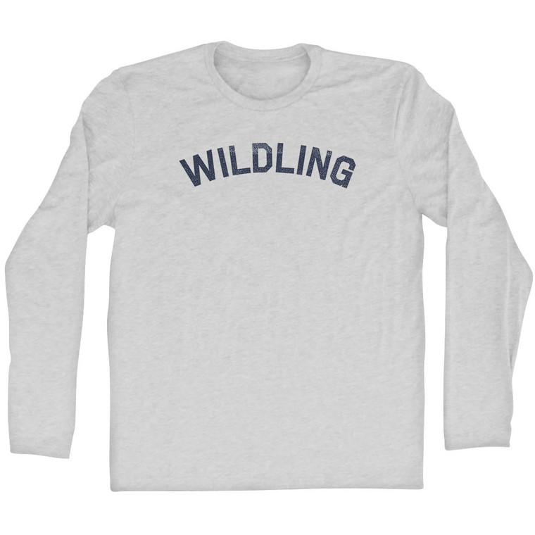 Wildling Adult Cotton Long Sleeve T-shirt - Grey Heather