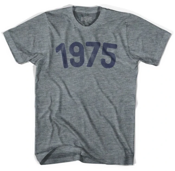 Adult X-Large - 1975 Year Celebration Tri-Blend T-shirt - Athletic Grey - Final sale Z33