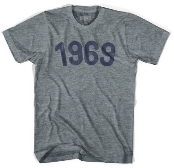 Adult X-Large - 1969 Year Celebration Tri-Blend T-shirt - Athletic Grey - Final sale Z33
