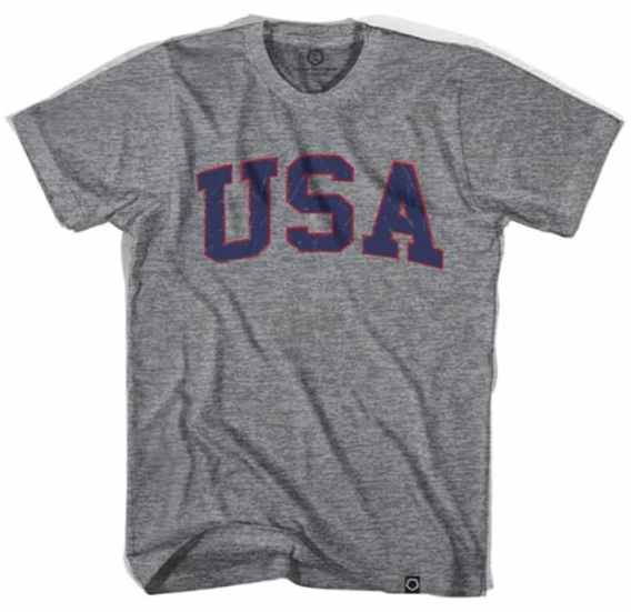 Adult X-Large - USA Vintage Tri-Blend T-shirt - Athletic Grey - Final sale Z33