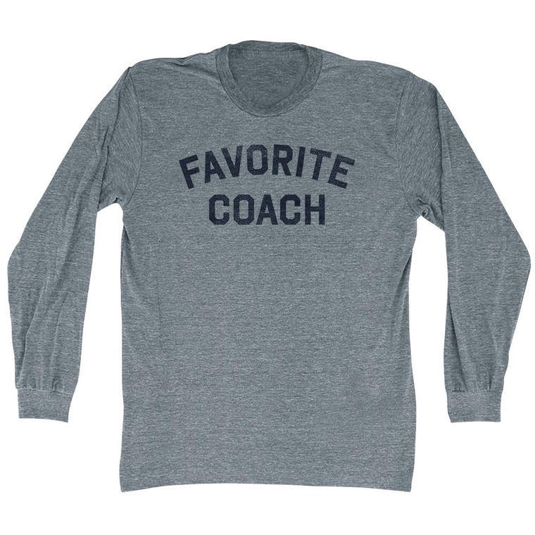 Favorite Coach Adult Tri-Blend Long Sleeve T-shirt - Athletic Grey