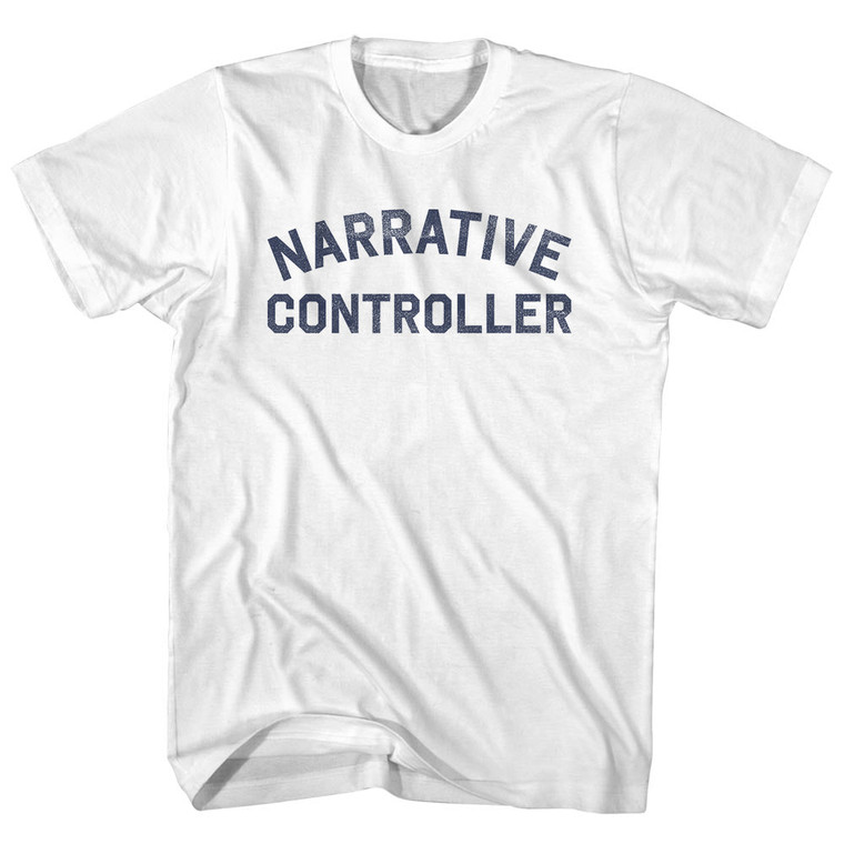 Narrative Controller Womens Cotton Junior Cut T-Shirt - White