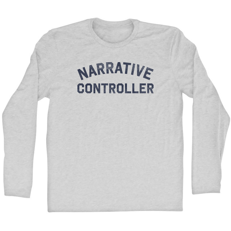 Narrative Controller Adult Cotton Long Sleeve T-shirt - Grey Heather