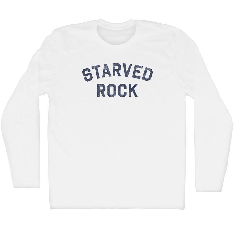 Starved Rock Adult Cotton Long Sleeve T-shirt - White