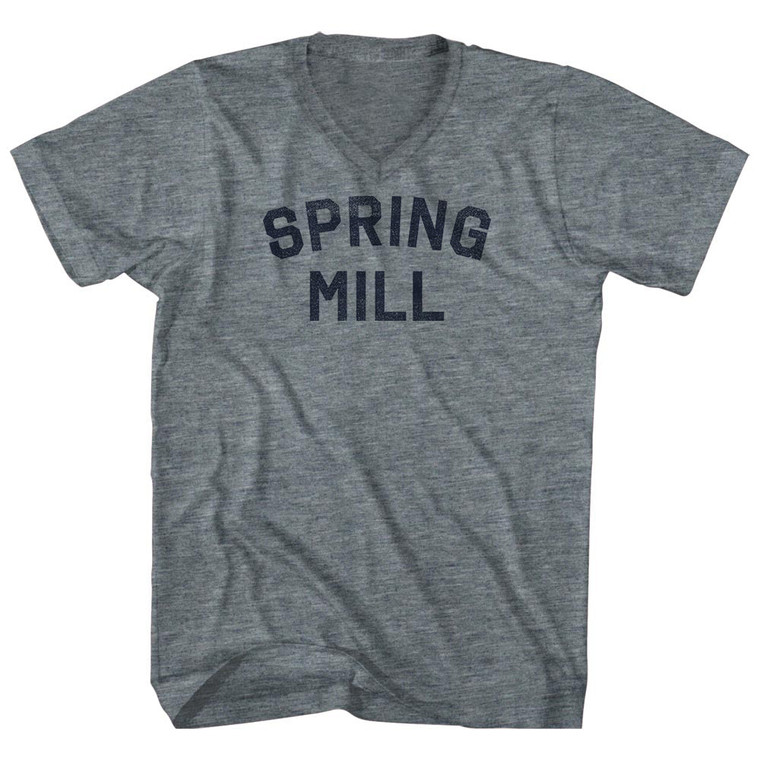 Spring Mill Tri-Blend V-neck Womens Junior Cut T-shirt - Athletic Grey