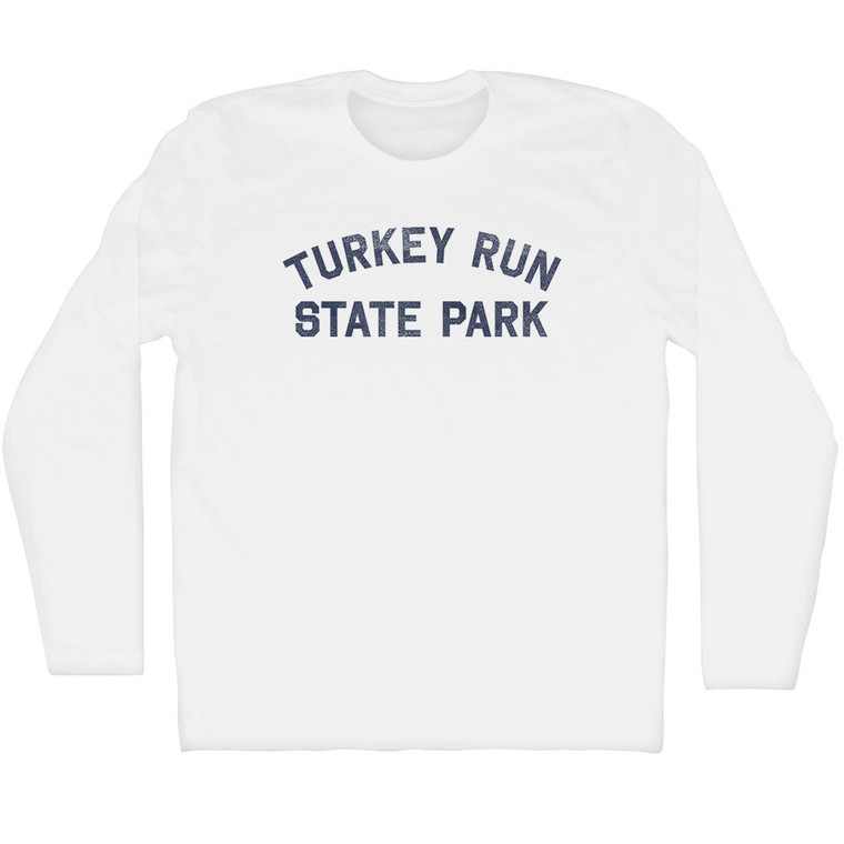 Turkey Run State Park Adult Cotton Long Sleeve T-shirt - White