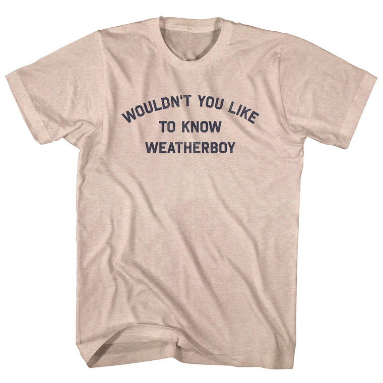 Wouldn't You Like To Know Weatherboy Adult Tri-Blend T-shirt - Sand