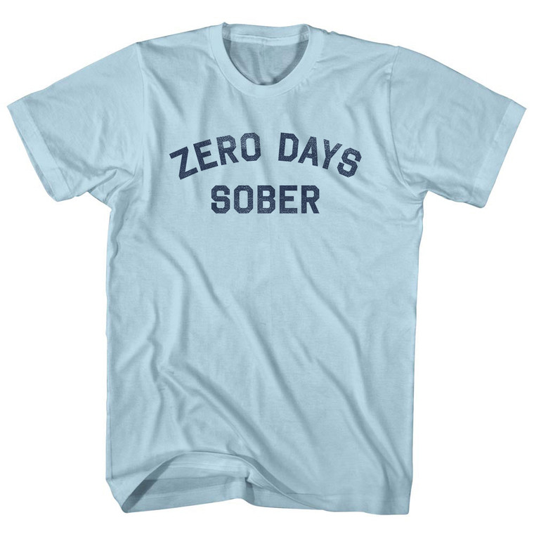 Zero Days Sober Adult Cotton T-shirt - Light Blue