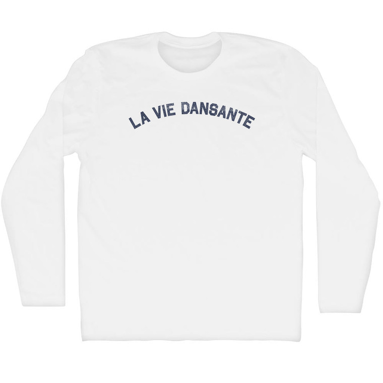 La Vie Dansante Adult Cotton Long Sleeve T-shirt - White