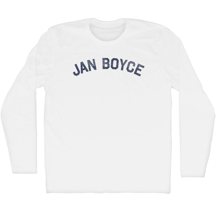 Jan Boyce Adult Cotton Long Sleeve T-shirt - White