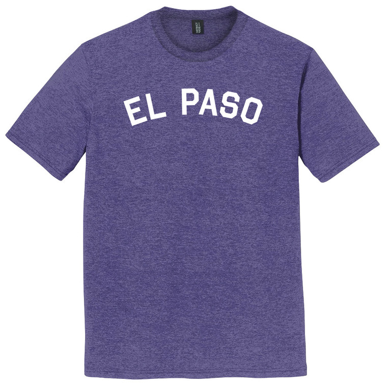 El Paso Text White Font Mens Tri-Blend DTG T-shirt - Purple Heather