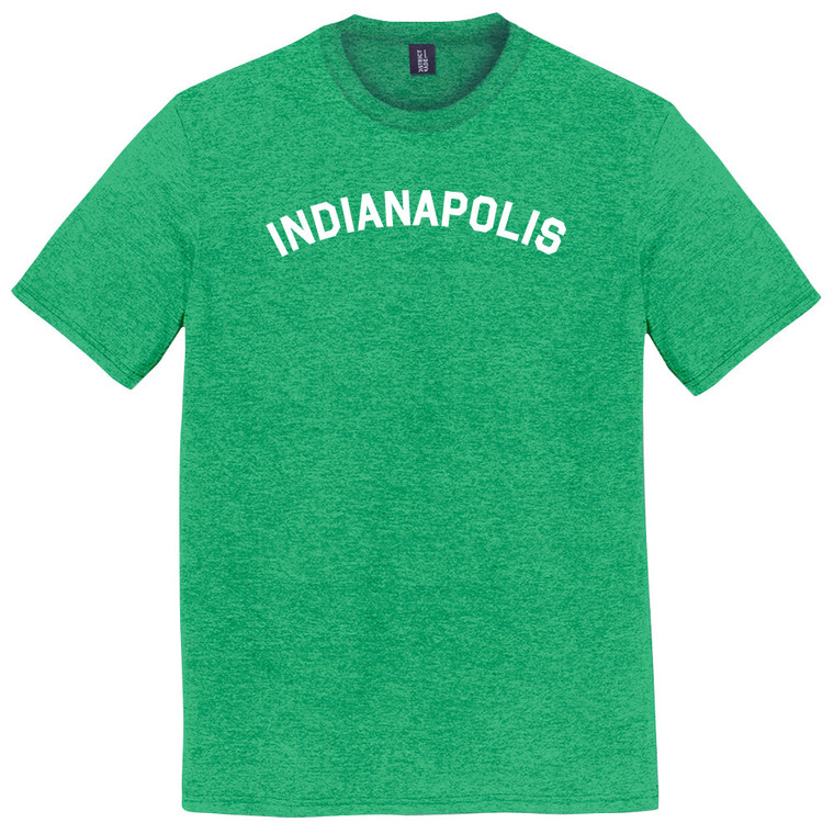 Indianapolis Text White Font Mens Tri-Blend DTG T-shirt - Green Kelly