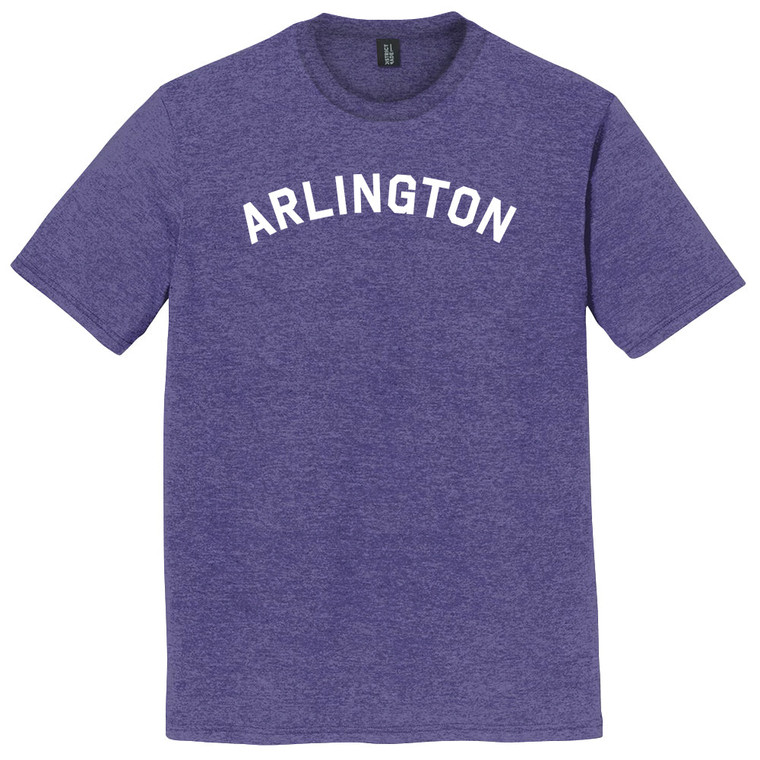 Arlington Text White Font Mens Tri-Blend DTG T-shirt - Purple Heather