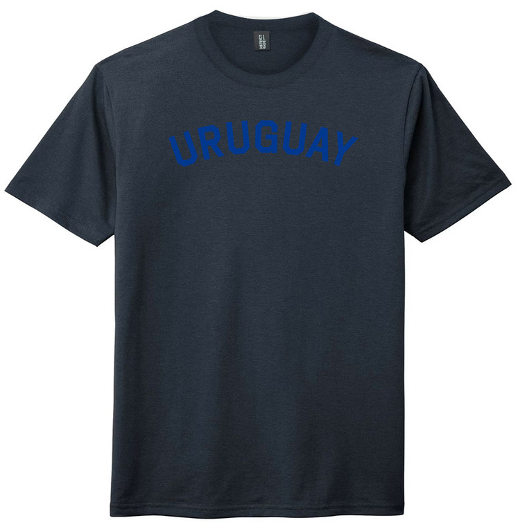 Uruguay Country Name Mens Tri-Blend DTG T-shirt - Navy Blue Solid
