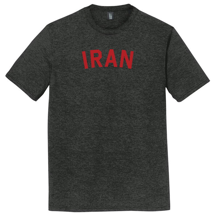 Iran Country Name Mens Tri-Blend DTG T-shirt - Black Heather