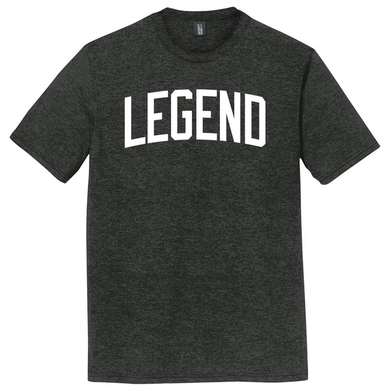 Legend Text White Font Mens Tri-Blend DTG T-shirt - Black Heather