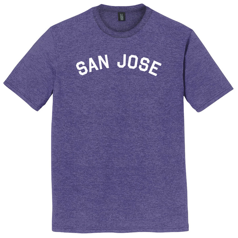 San Jose Text White Font Mens Tri-Blend DTG T-shirt - Purple Heather