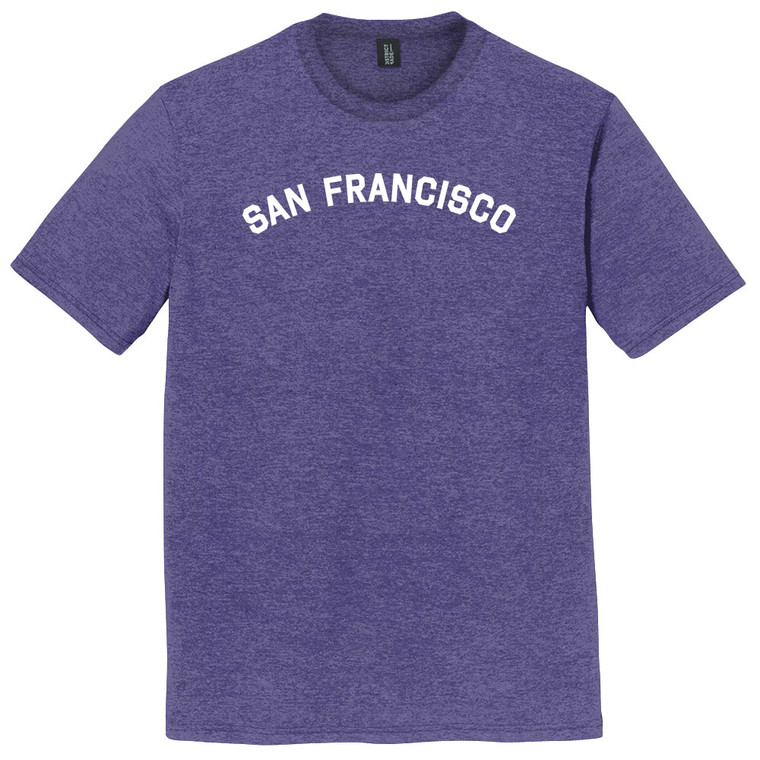 San Francisco Text White Font Mens Tri-Blend DTG T-shirt - Purple Heather