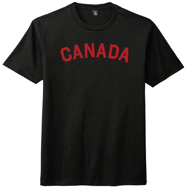 Canada Country Name Mens Tri-Blend DTG T-shirt - Black Solid