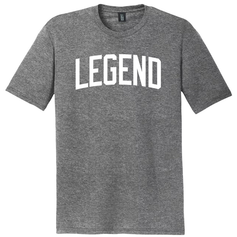 Legend Text White Font Mens Tri-Blend DTG T-shirt - Grey Heather