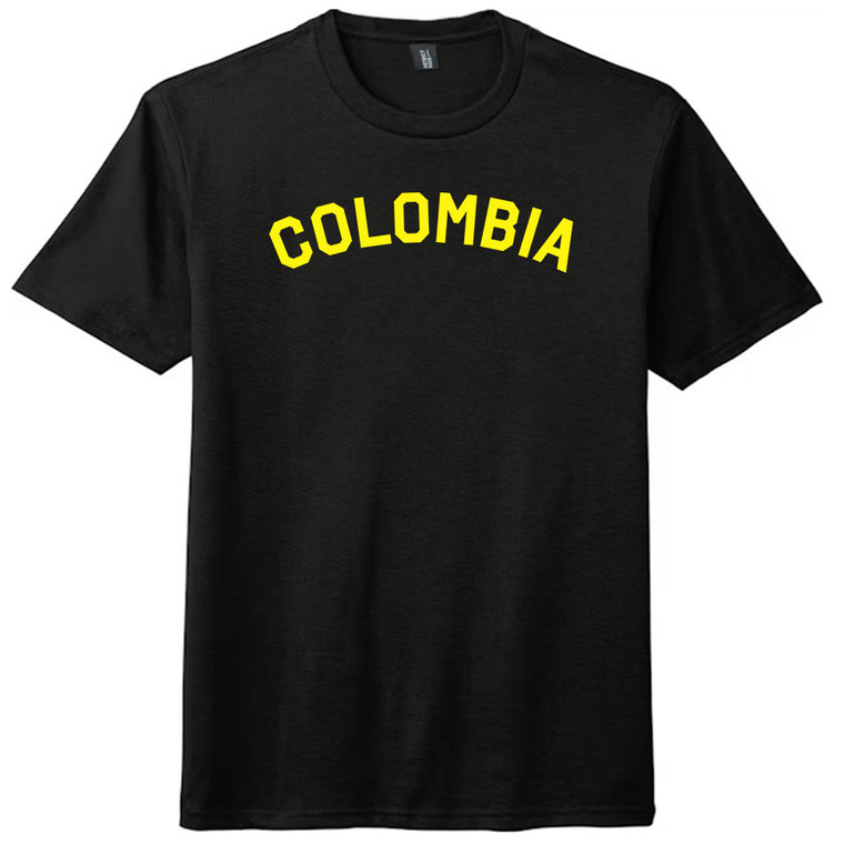 Colombia Country Name Mens Tri-Blend DTG T-shirt - Black Solid