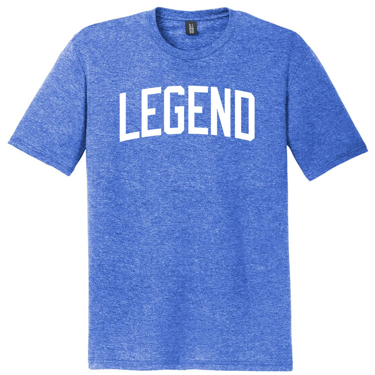 Legend Text White Font Mens Tri-Blend DTG T-shirt - Royal Blue Heather