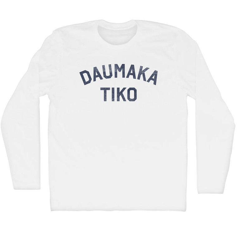 Daumaka Tiko Adult Cotton Long Sleeve T-shirt - White