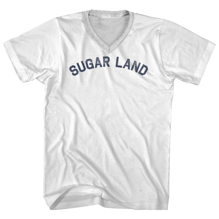 Sugar Land Adult Cotton V-neck T-shirt - White
