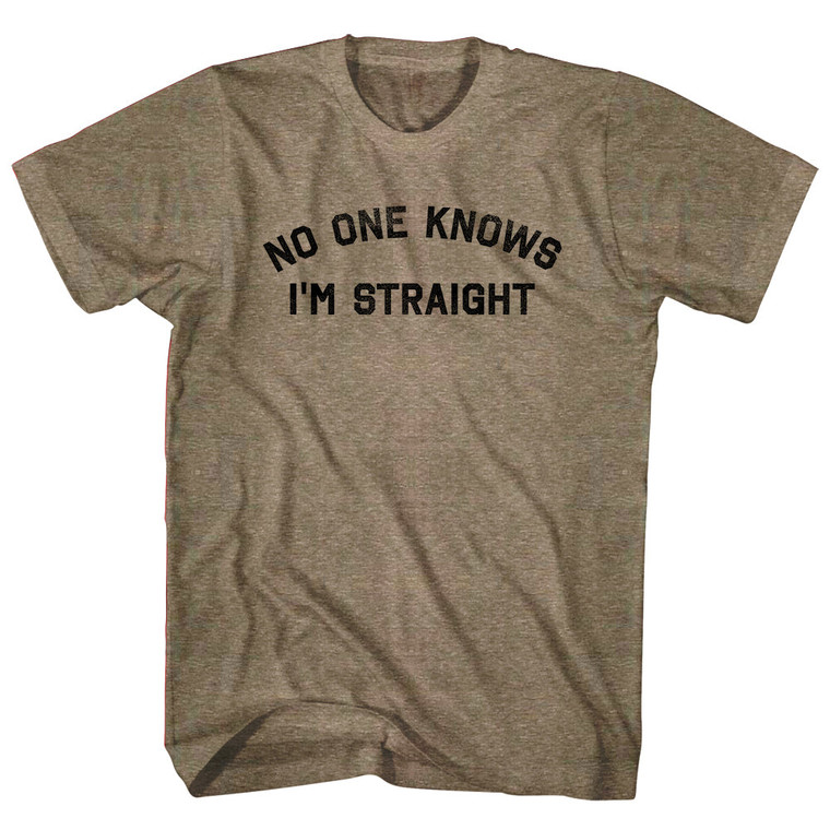 No One Knows I'm Straight Adult Tri-Blend T-shirt - Coffee