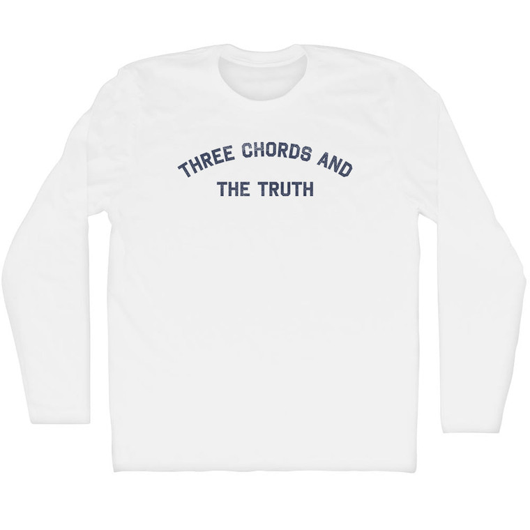 Three Chords and The Truth Adult Cotton Long Sleeve T-shirt - White