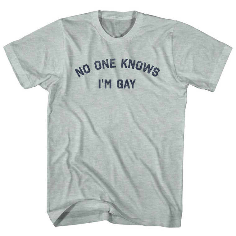 No One Knows I'm Gay Adult Tri-Blend T-shirt - Athletic Cool Grey