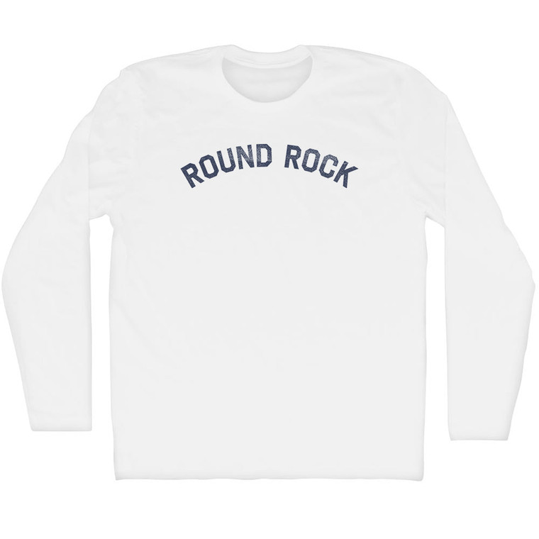 Round Rock Adult Cotton Long Sleeve T-shirt - White