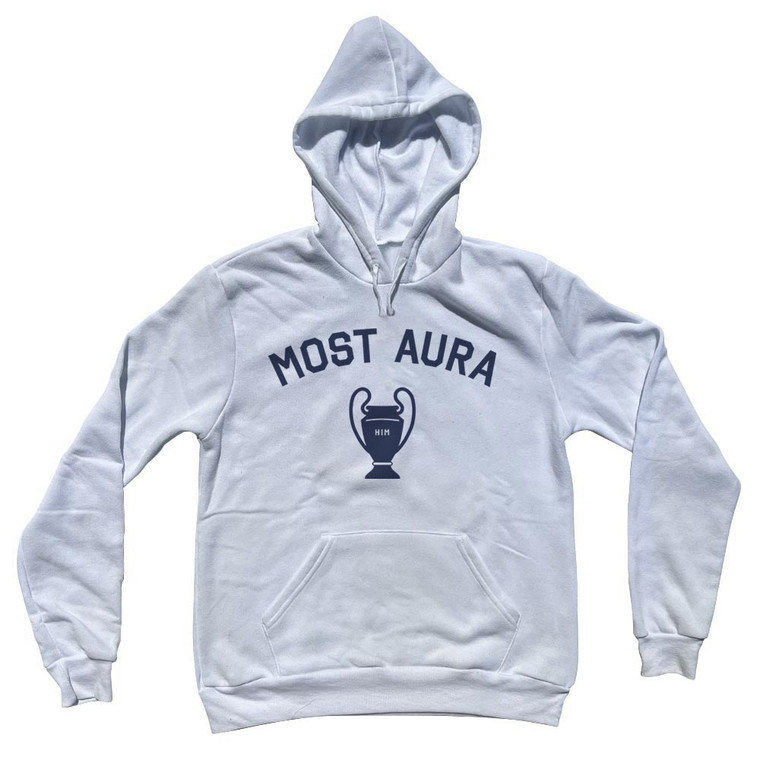 Most Aura HIM Trophy Cotton-Poly Blend Hoodie - White