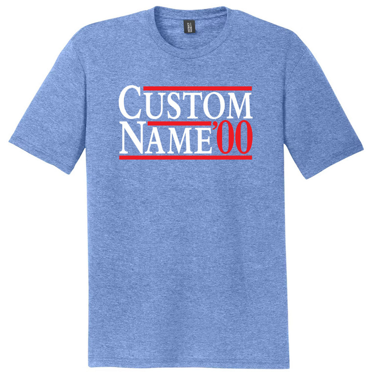 Custom Election Two Names and Year Art Mens Tri-Blend DTG T-shirt - Blue Heather