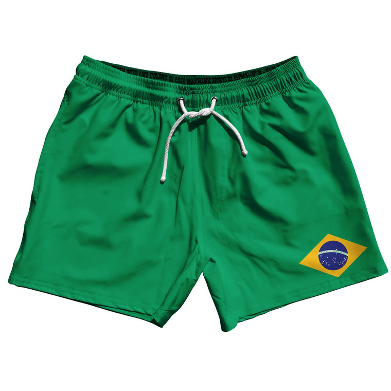 Brazil Flag Swim Shorts 5" Inseam - Size Medium - Final Sale - MS