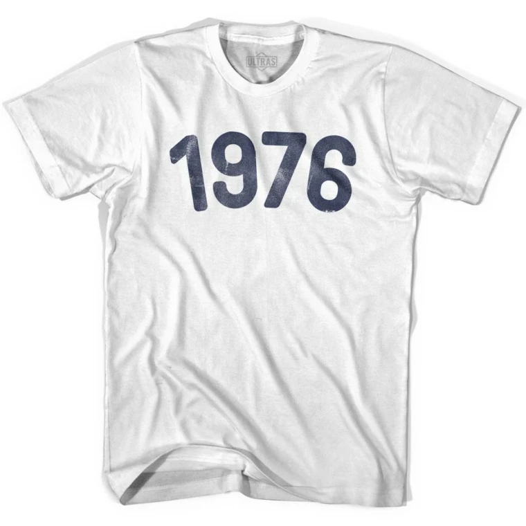 1976 Year Celebration Cotton T-Shirt - White - Medium - Final Sale - M1