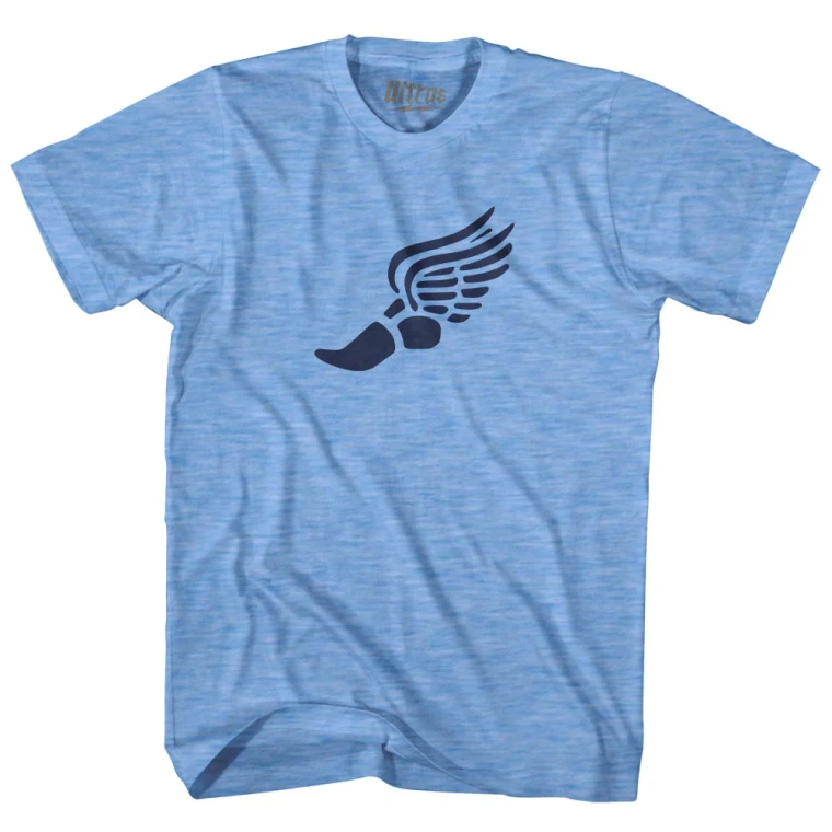 Running Winged Foot T-Shirt - Athletic Blue Tri-Blend - XS - Final Sale - M1