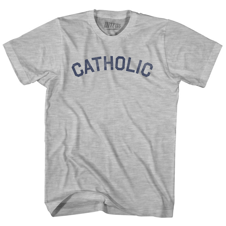 Catholic Cotton T-Shirt - Grey Heather - Small