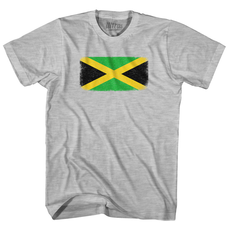 Jamaica Country Flag Cotton T-Shirt - Grey Heather - Medium - Final Sale - M2